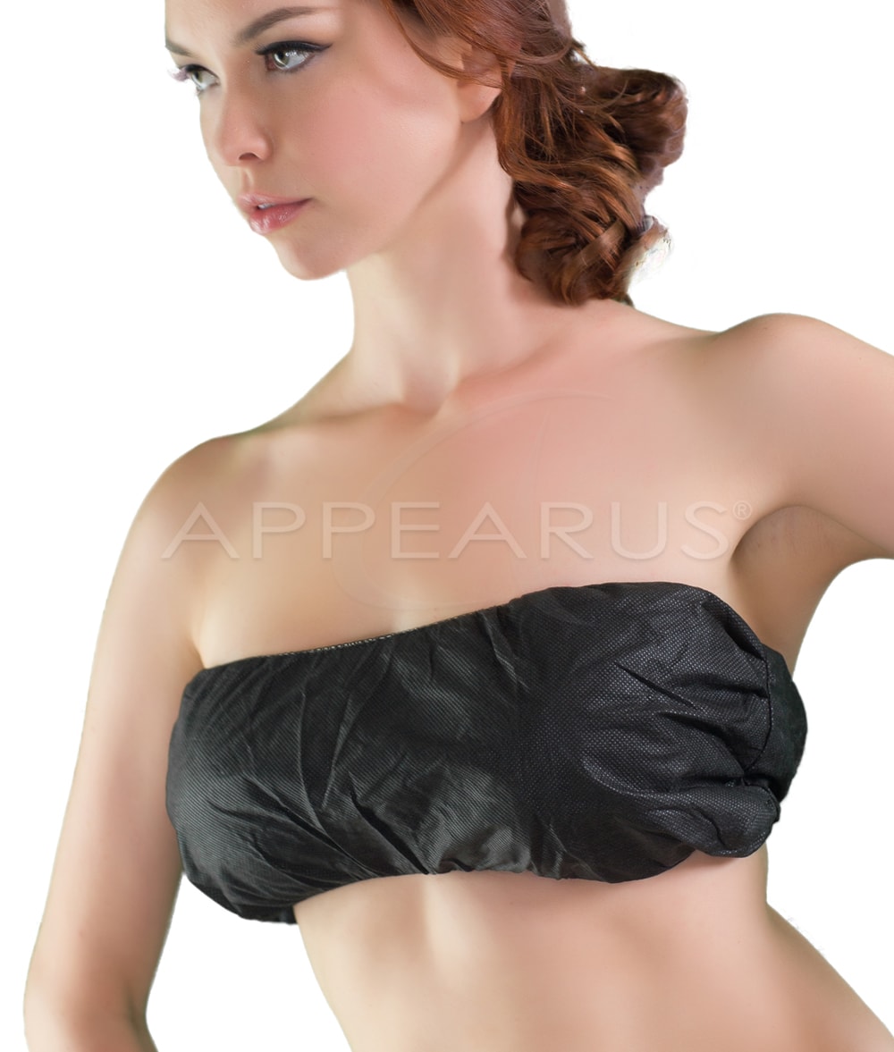 Appearus 50 Ct. Disposable Bras - Women's Disposable Spa Top Underwear  Brassieres for Spray Tanning, Individually Pack (Black/DB101BLK) 