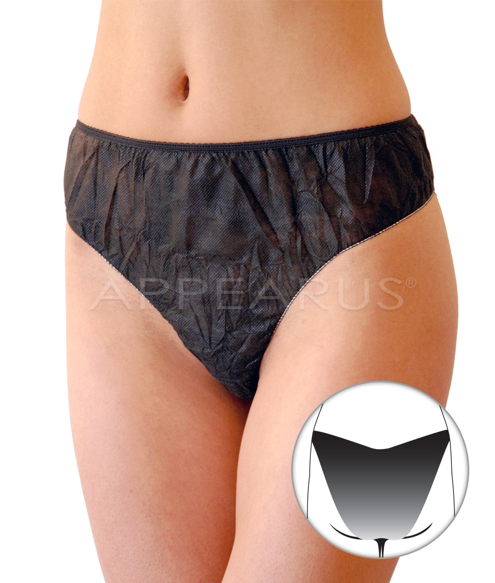 Ladies Disposable Panties, Black 6/Pk